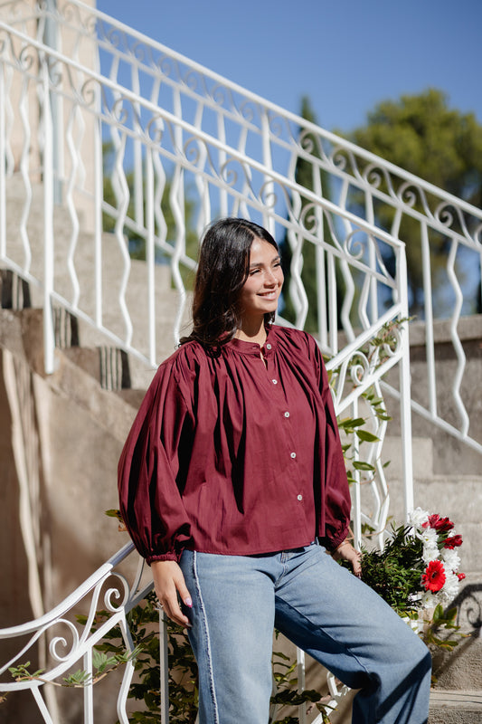 Blouse Cécile Bordeaux