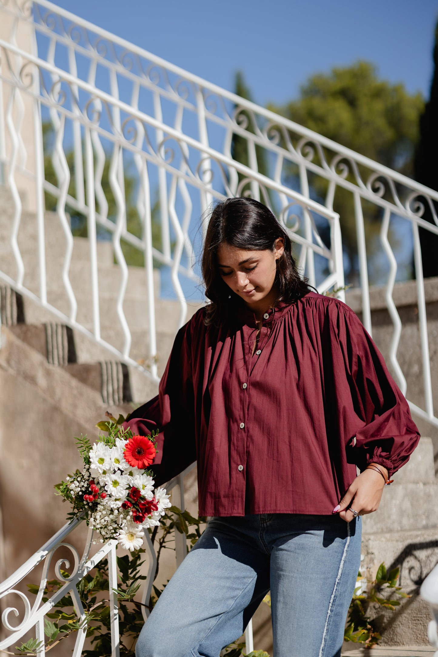 Blouse Cécile Bordeaux